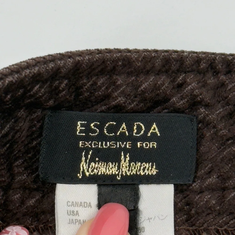 Escada Brown Stretch Corduroy Flare Pants EU 38 US‎ 8 Neiman Marcus